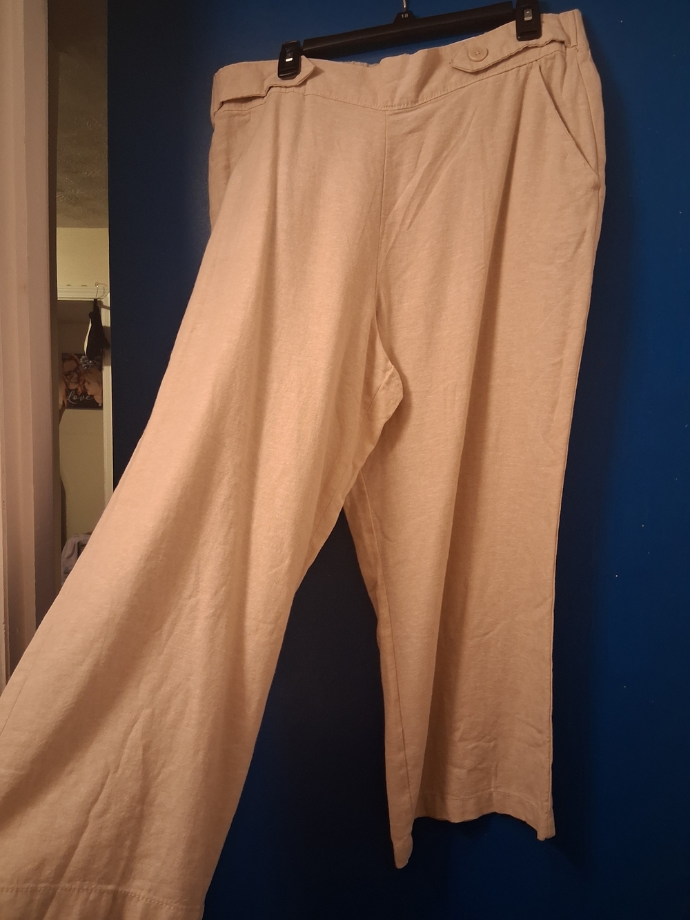 NwT Beige Wide Leg Linen Blend Pants